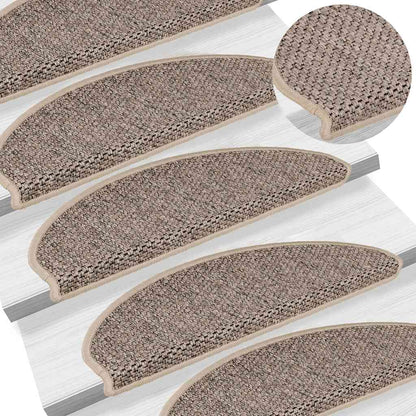 Treppenmatten Selbstklebend Sisal 15 Stk. 65x21x4cm Dunkelbeige