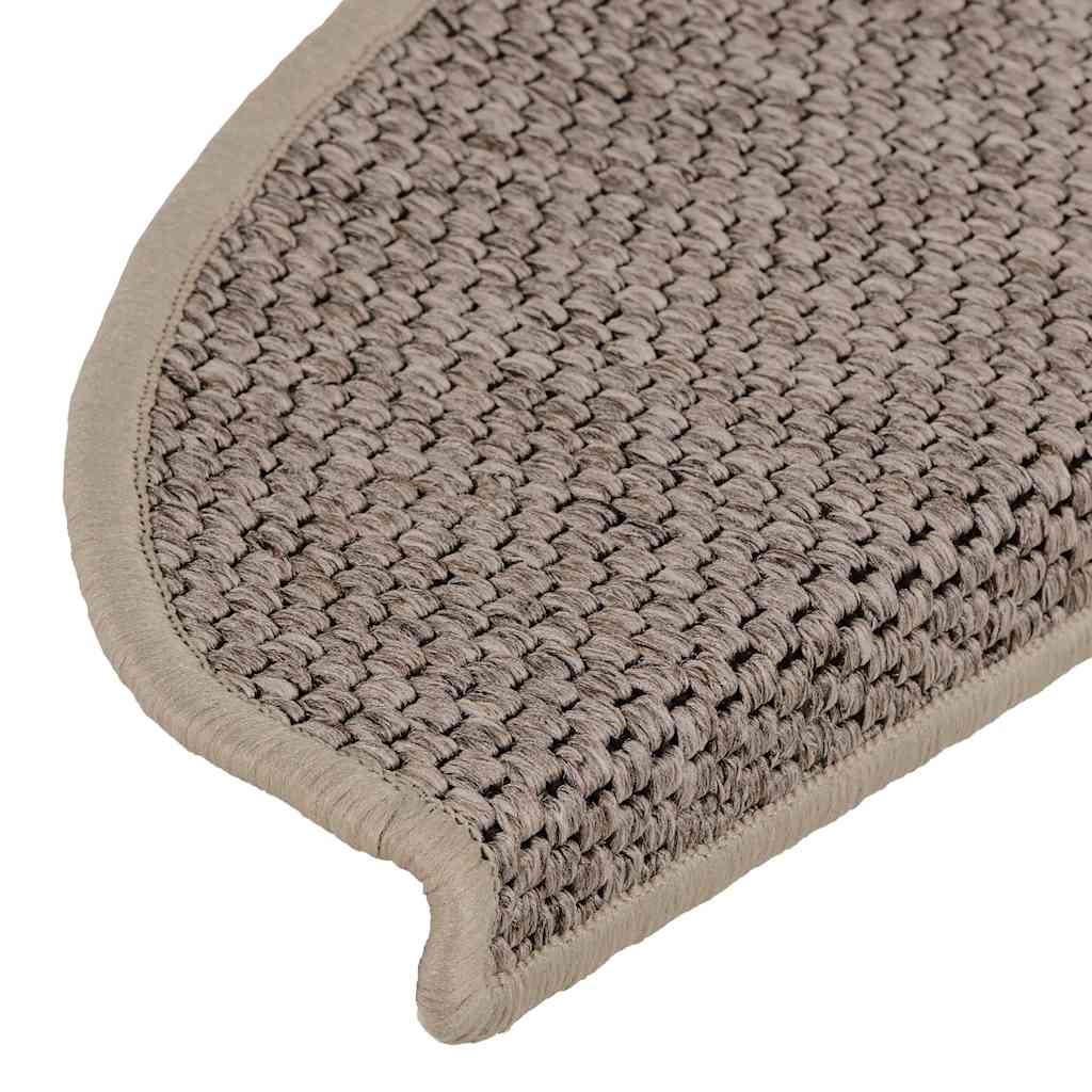 Treppenmatten Selbstklebend Sisal 15 Stk. 65x21x4cm Dunkelbeige