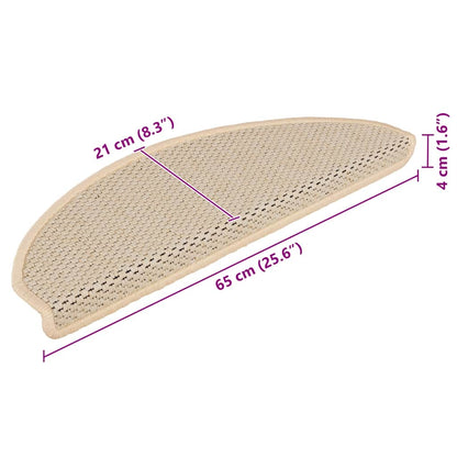 Treppenmatten Selbstklebend Sisal-Look 15 Stk. 65x21x4 Berber