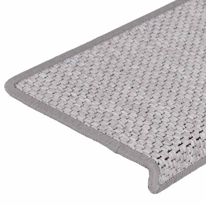 Treppenmatten Selbstklebend Sisal-Look 15 Stk. 65x21x4 Platina