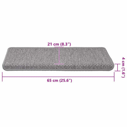 Treppenmatten Selbstklebend Sisal-Optik 15 Stk. 65x21x4 cm