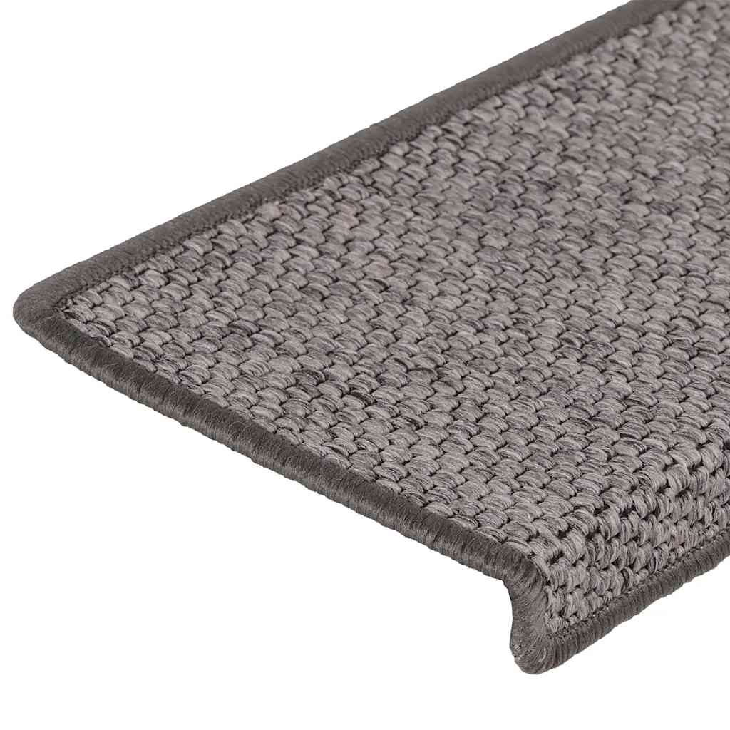Treppenmatten Selbstklebend Sisal 15Stk. 65x21x4cm Grau & Beige