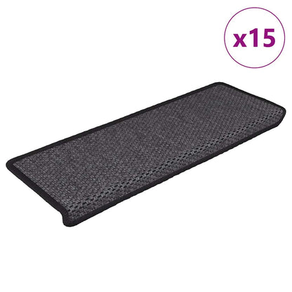 Treppenmatten Selbstklebend Sisal 15 Stk. 65x21x4 cm Anthrazit