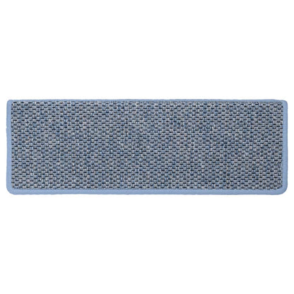 Treppenmatten Selbstklebend Sisal-Optik 15 Stk. 65x21x4 cm Blau