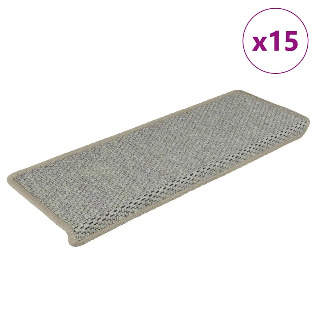Treppenmatten Selbstklebend Sisal-Look 15 Stk 65x21x4 Grün