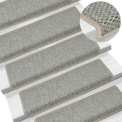 Treppenmatten Selbstklebend Sisal-Look 15 Stk 65x21x4 Grün