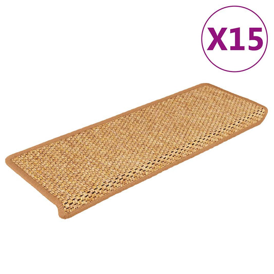 Treppenmatten Selbstklebend Sisal-Optik 15Stk. 65x21x4cm Orange