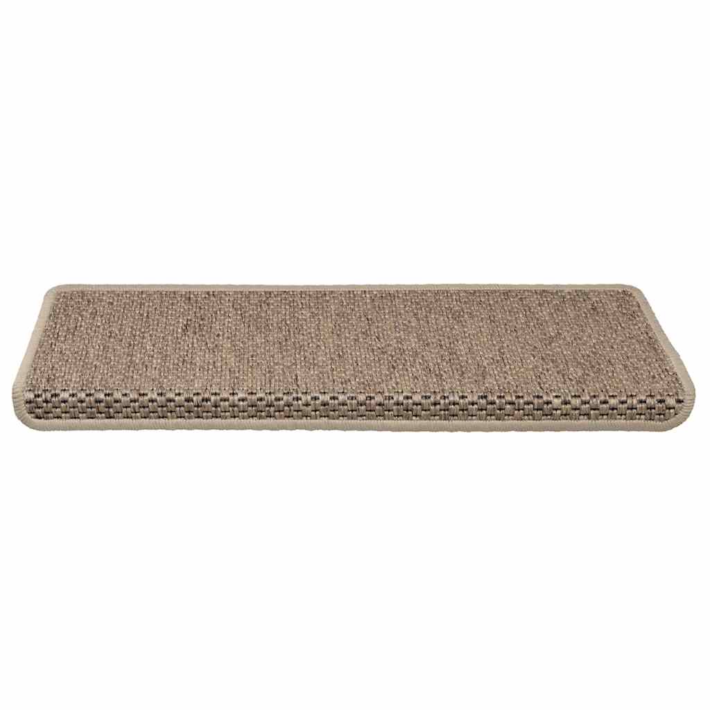 Treppenmatten Selbstklebend Sisal-Optik 15 Stk. 65x21x4 cm Sand