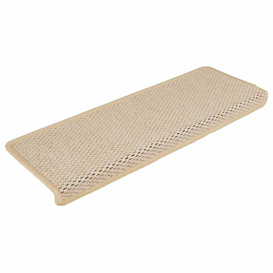 Treppenmatten Selbstklebend Sisal-Optik 15 Stk. 65x21x4cm Creme
