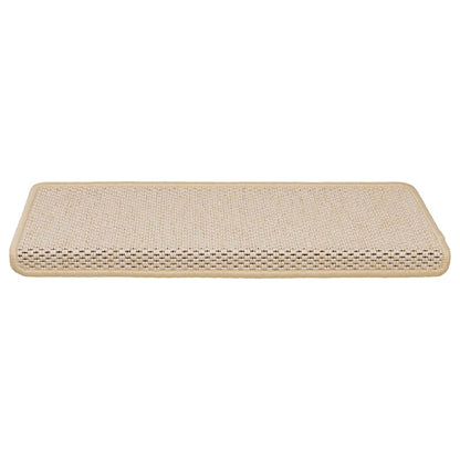 Treppenmatten Selbstklebend Sisal-Optik 15 Stk. 65x21x4cm Creme