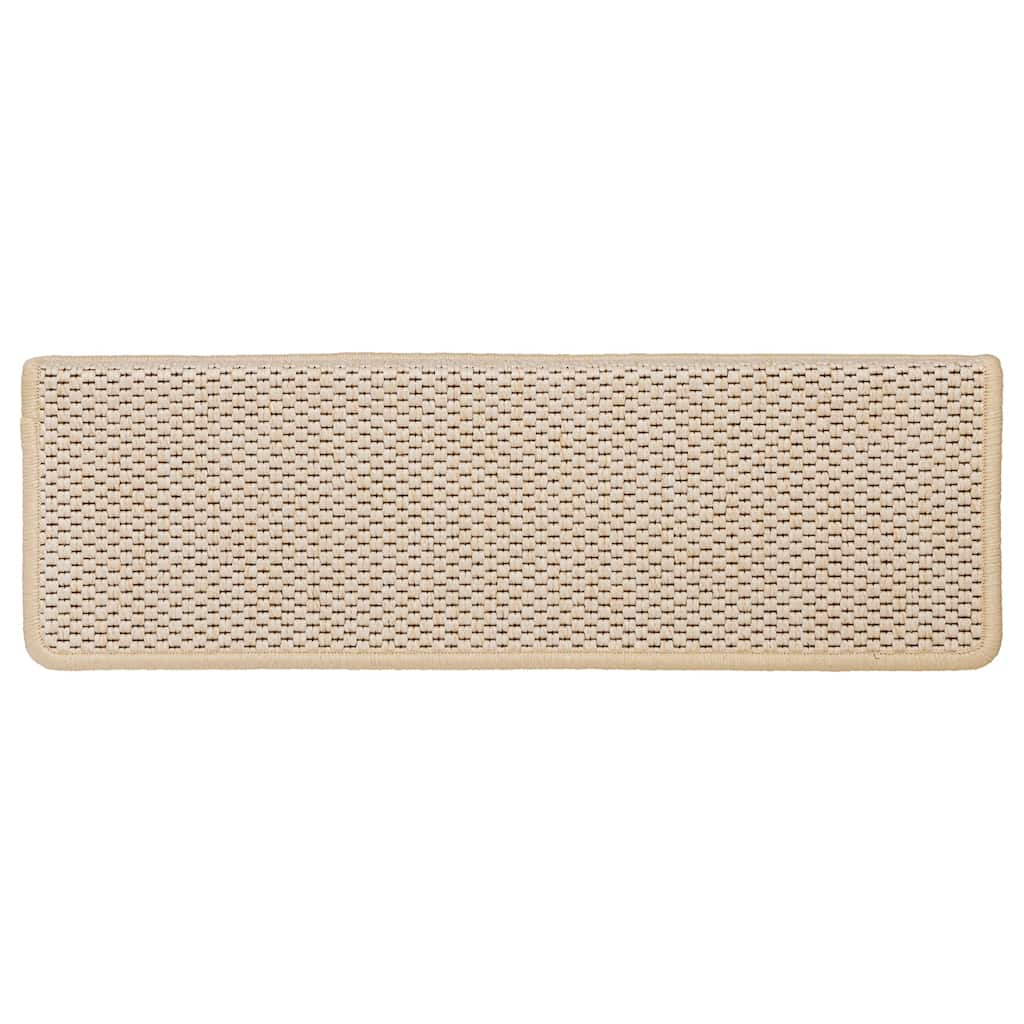 Treppenmatten Selbstklebend Sisal-Optik 15 Stk. 65x21x4cm Creme