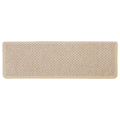 Treppenmatten Selbstklebend Sisal-Optik 15 Stk. 65x21x4cm Creme
