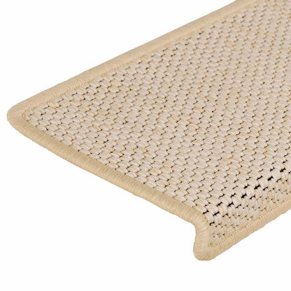 Treppenmatten Selbstklebend Sisal-Optik 15 Stk. 65x21x4cm Creme