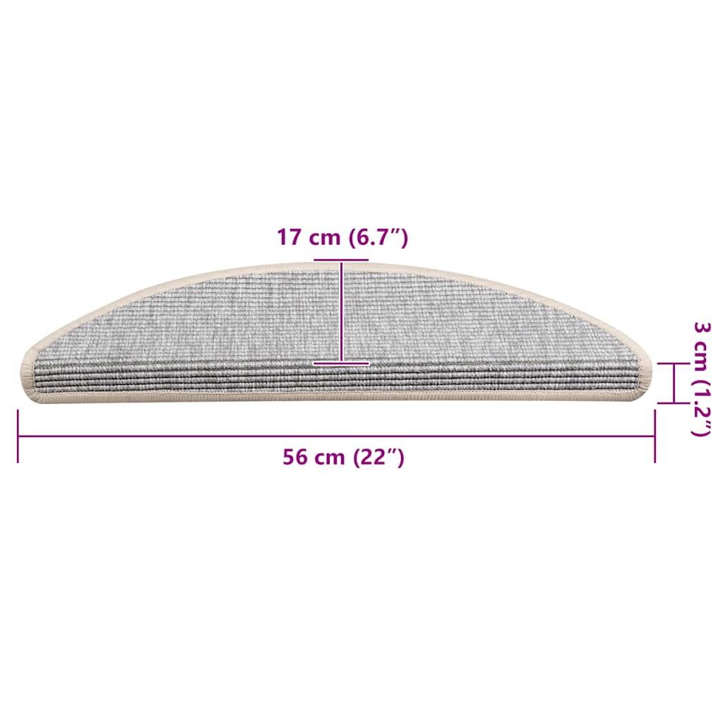 Stufenmatten 15 Stk. 56x17x3 cm Silber Halbrund