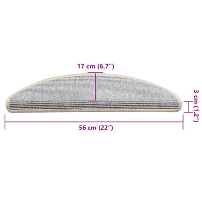 Stufenmatten 15 Stk. 56x17x3 cm Silber Halbrund