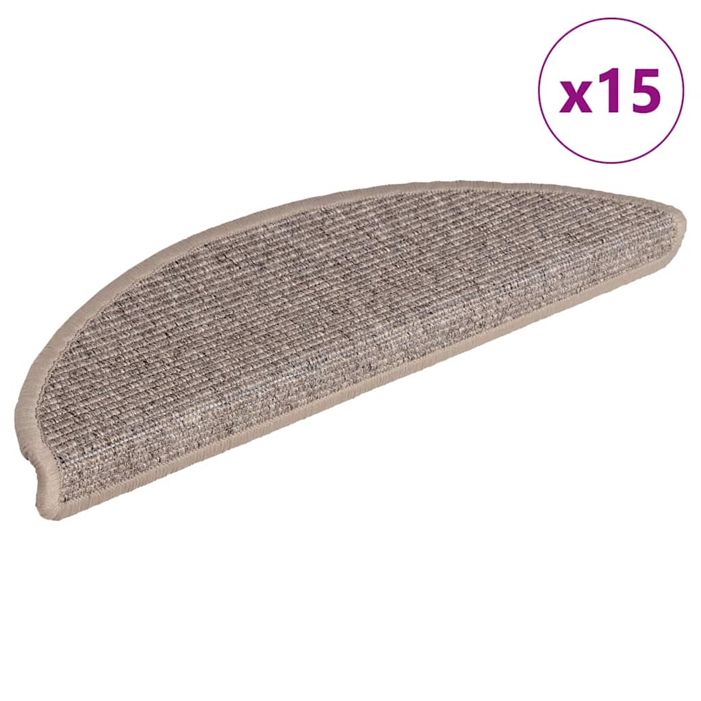 Stufenmatten 15 Stk. 56x17x3 cm Dunkelbeige Halbrund
