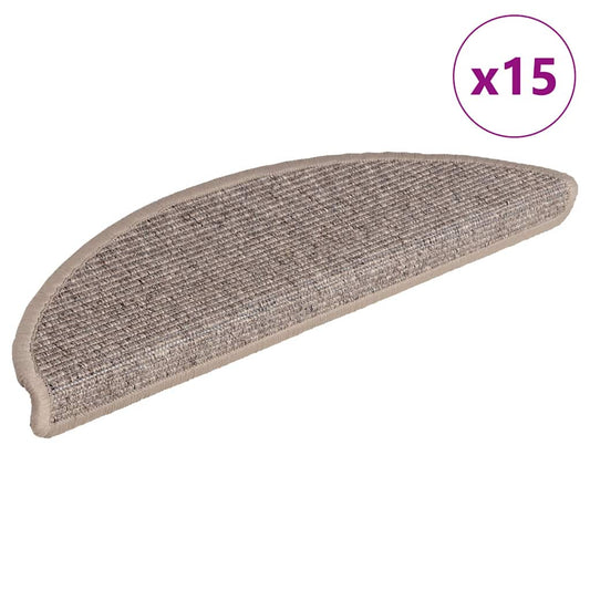 Stufenmatten 15 Stk. 56x17x3 cm Dunkelbeige Halbrund