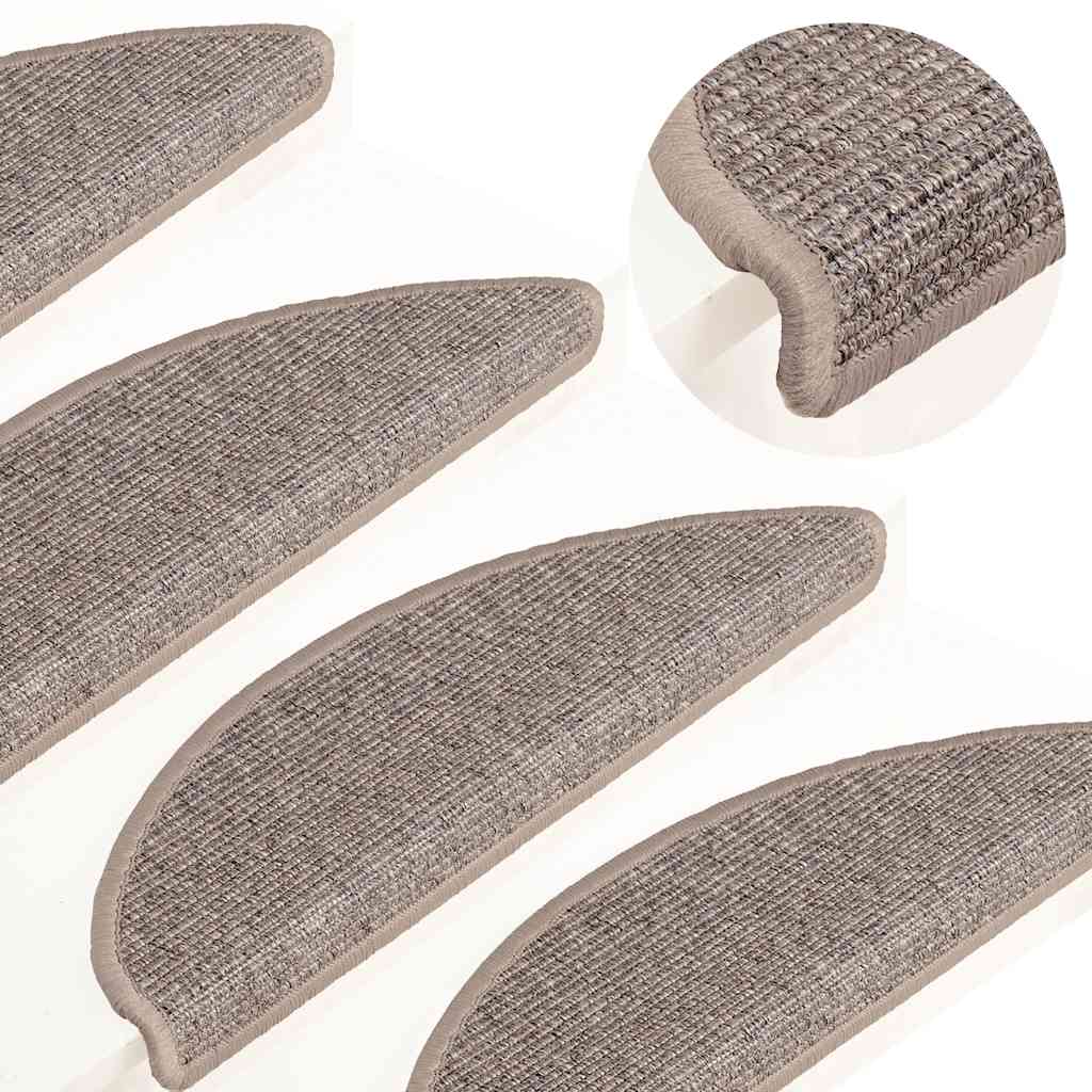 Stufenmatten 15 Stk. 56x17x3 cm Dunkelbeige Halbrund