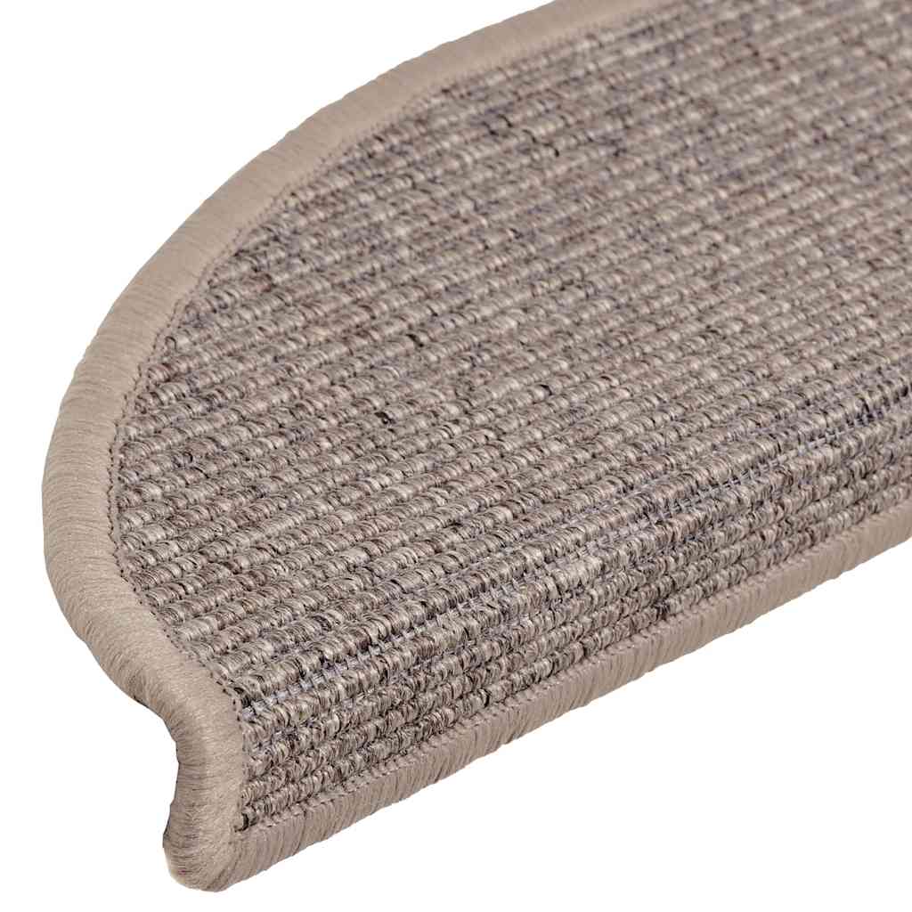 Stufenmatten 15 Stk. 56x17x3 cm Dunkelbeige Halbrund