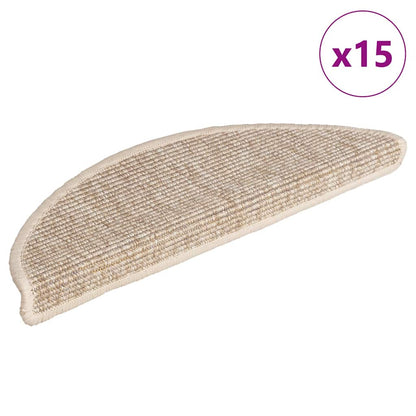 Stufenmatten 15 Stk. 56x17x3 cm Hellbeige Halbrund
