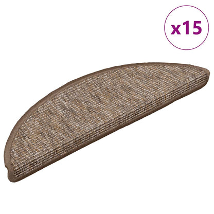 Stufenmatten 15 Stk. 56x17x3 cm Hellbraun Halbrund