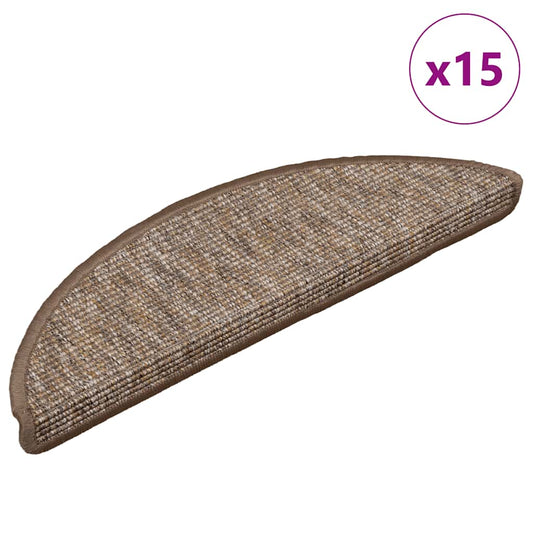 Stufenmatten 15 Stk. 56x17x3 cm Hellbraun Halbrund