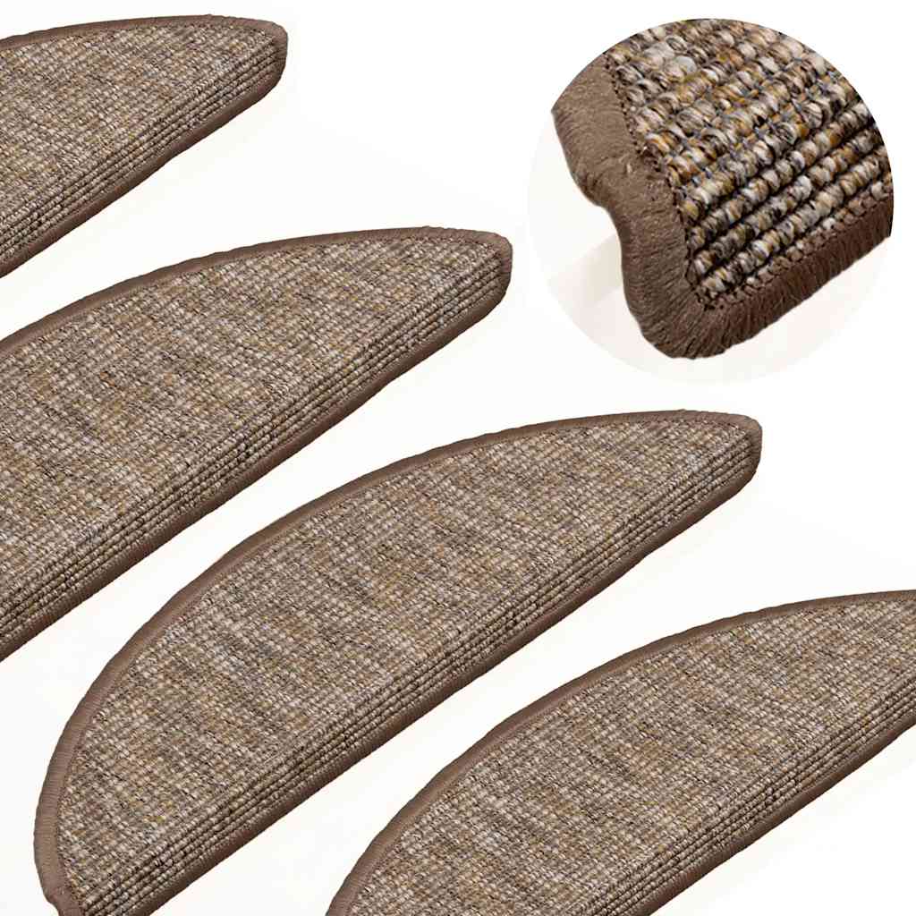 Stufenmatten 15 Stk. 56x17x3 cm Hellbraun Halbrund