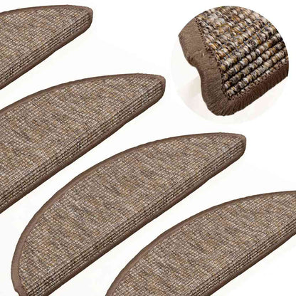 Stufenmatten 15 Stk. 56x17x3 cm Hellbraun Halbrund
