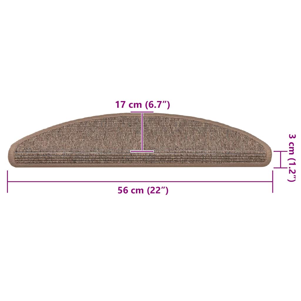 Stufenmatten 15 Stk. 56x17x3 cm Hellbraun Halbrund