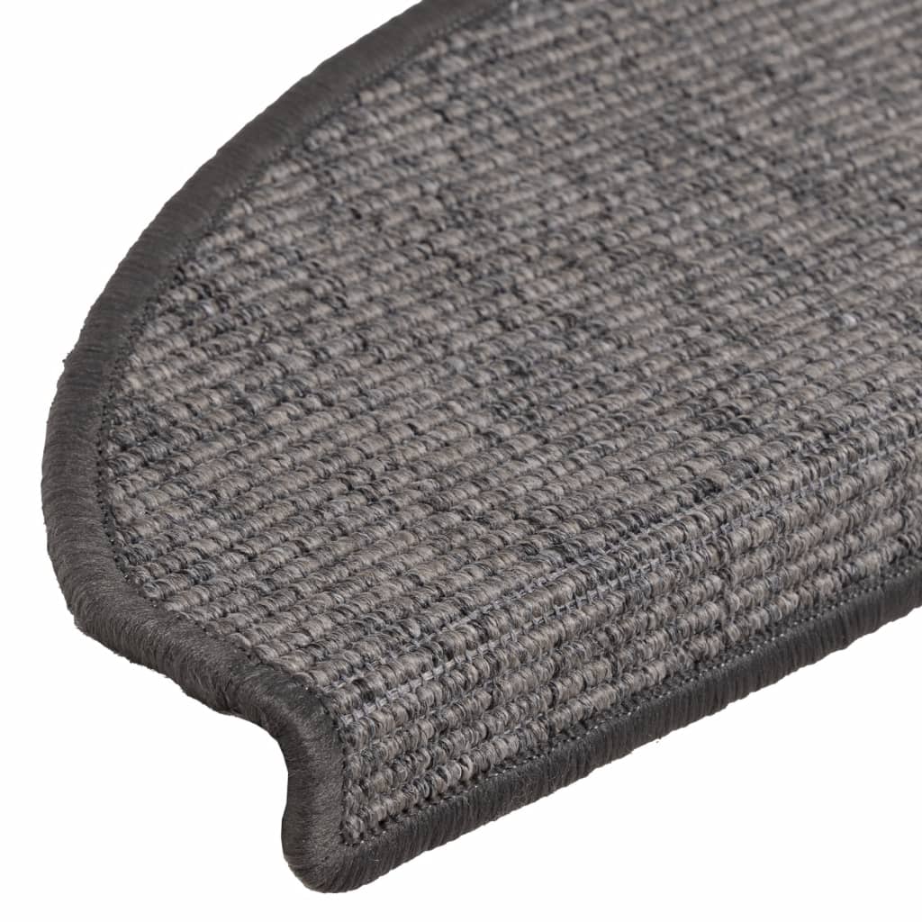 Stufenmatten 15 Stk. 65x21x4 cm Beige und Grau Halbrund Groß