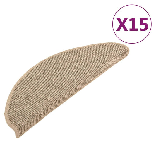 Stufenmatten 15 Stk. 65x21x4 cm Dunkelbeige Halbrund Groß