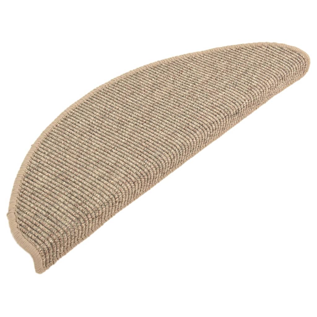 Stufenmatten 15 Stk. 65x21x4 cm Dunkelbeige Halbrund Groß