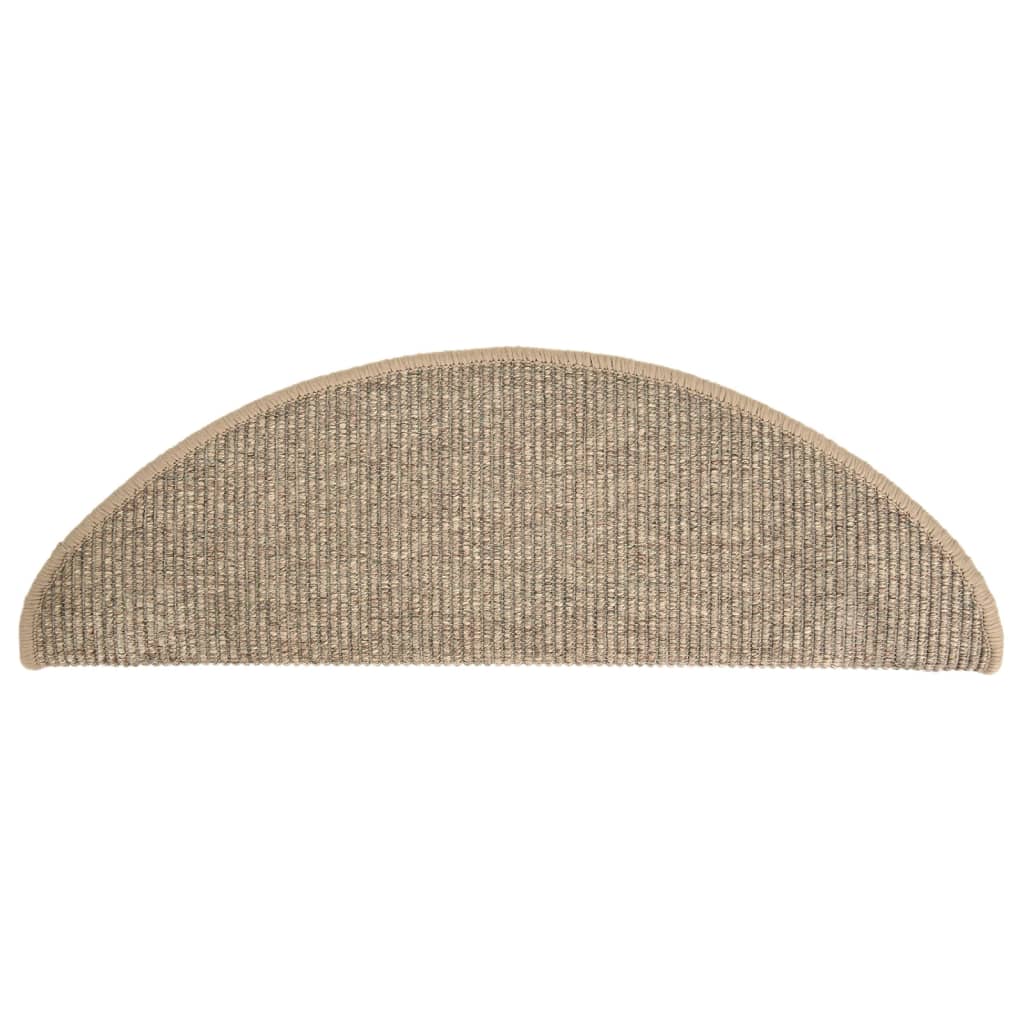 Stufenmatten 15 Stk. 65x21x4 cm Dunkelbeige Halbrund Groß