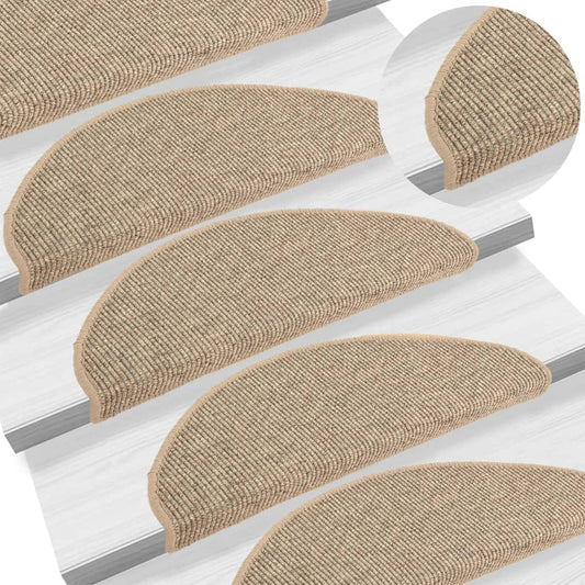 Stufenmatten 15 Stk. 65x21x4 cm Dunkelbeige Halbrund Groß