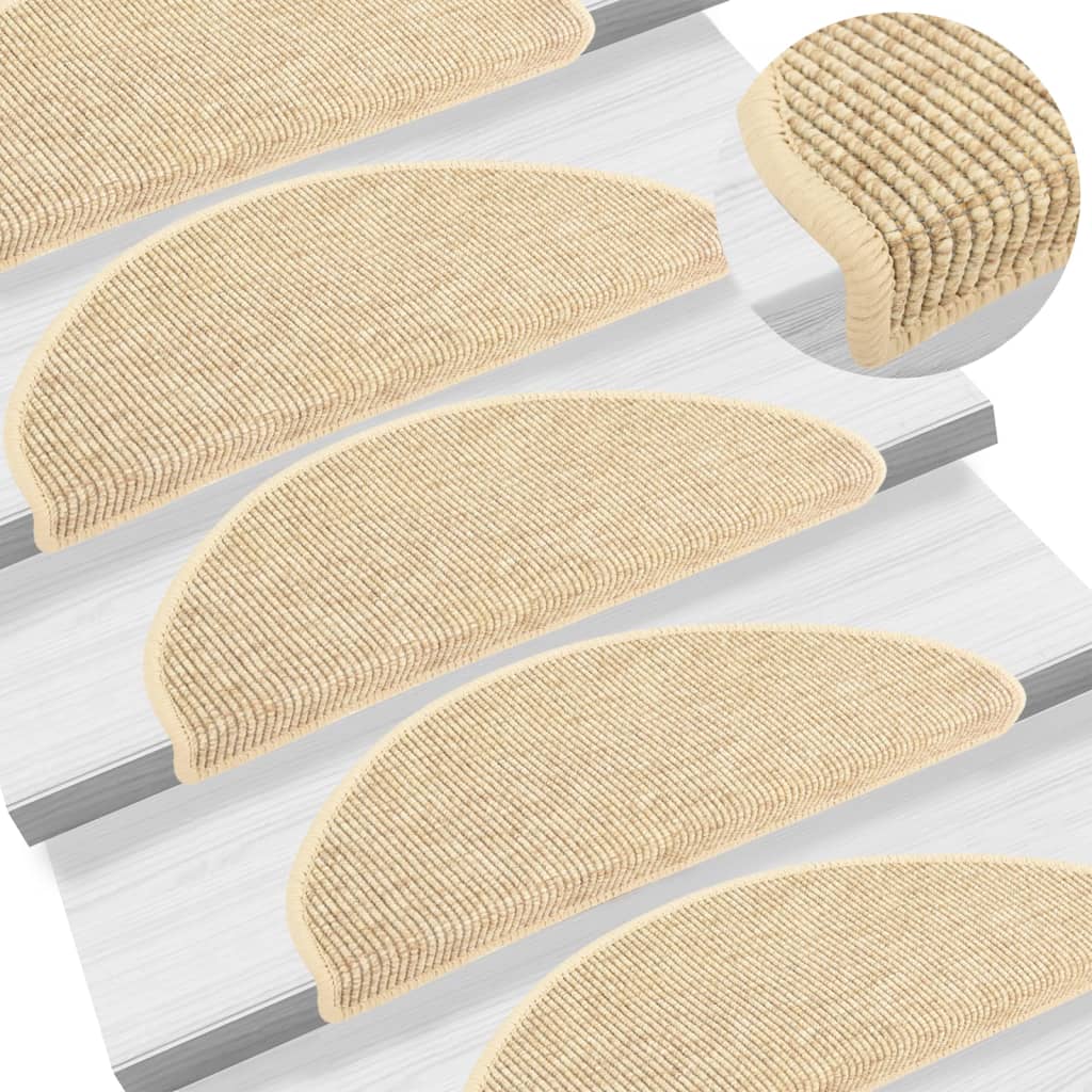 Stufenmatten 15 Stk. 65x21x4 cm Hellbeige Halbrund Groß