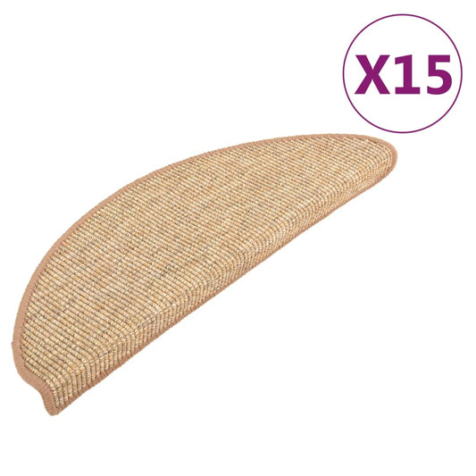 Stufenmatten 15 Stk. 65x21x4 cm Hellbraun Halbrund Groß