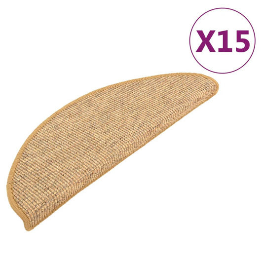 Stufenmatten 15 Stk. 65x21x4 cm Sisal Halbrund Groß