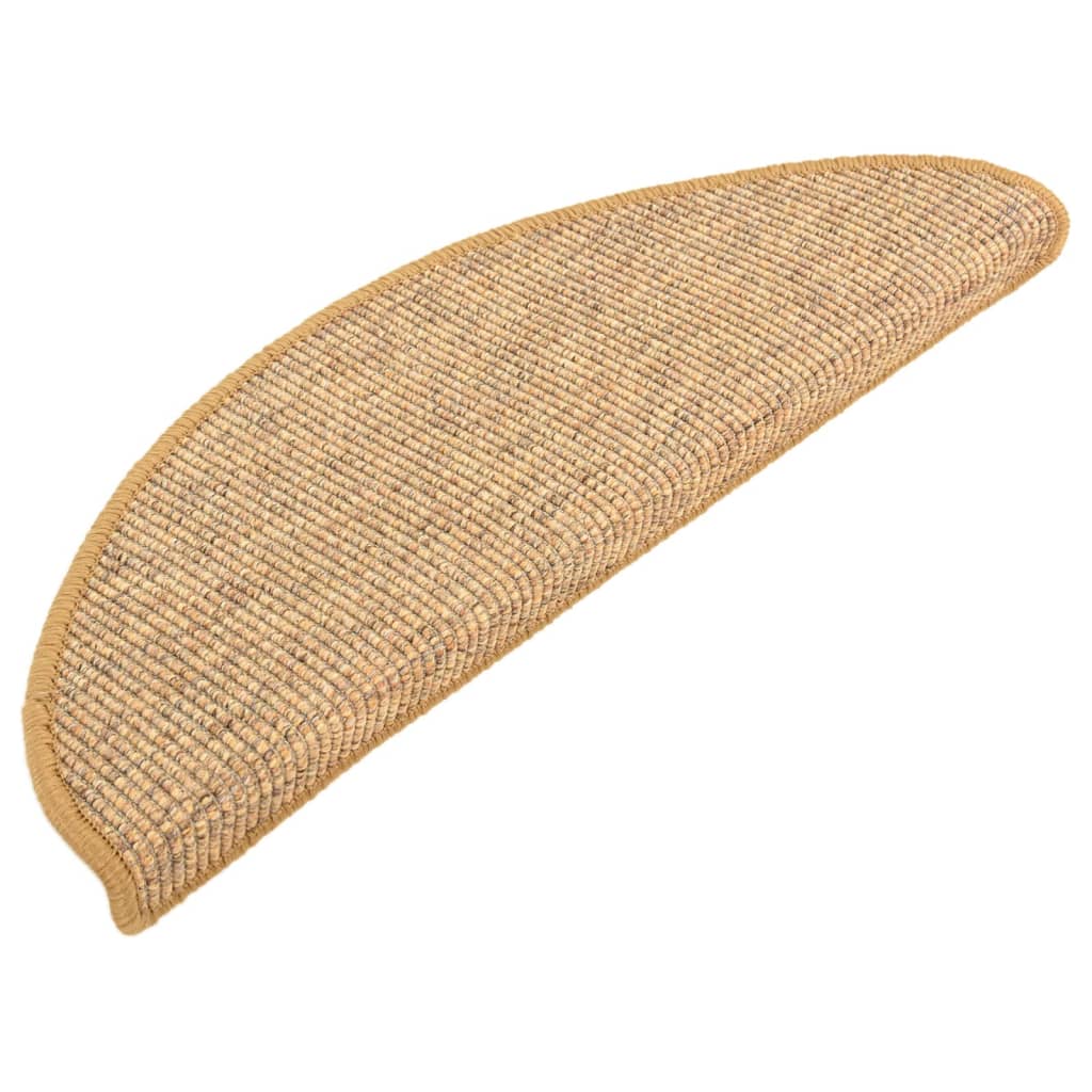 Stufenmatten 15 Stk. 65x21x4 cm Sisal Halbrund Groß