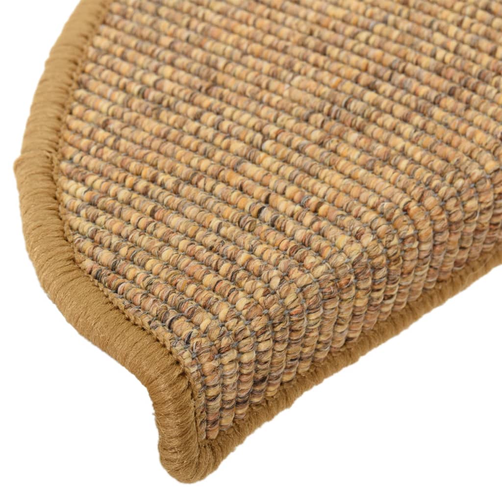 Stufenmatten 15 Stk. 65x21x4 cm Sisal Halbrund Groß