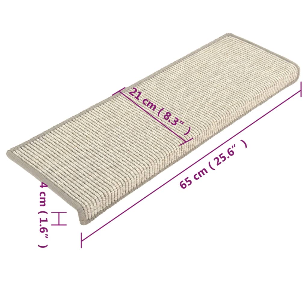 Stufenmatten 15 Stk. 65x21x4 cm Silber Rechteckiger Rand