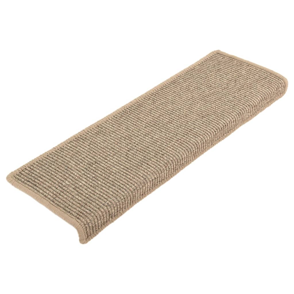 Stufenmatten 15 Stk. 65x21x4 cm Dunkelbeige Rechteckiger Rand