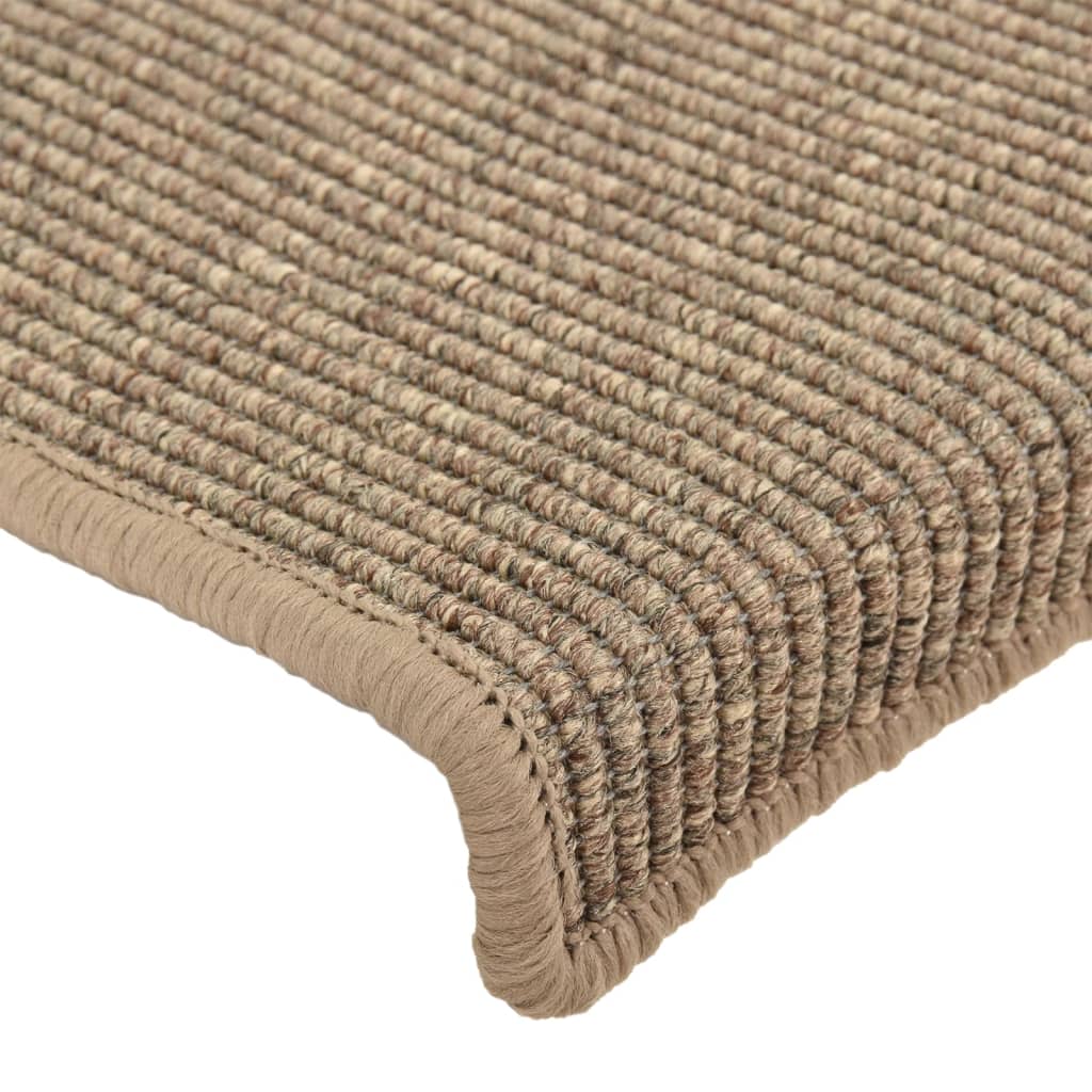 Stufenmatten 15 Stk. 65x21x4 cm Dunkelbeige Rechteckiger Rand