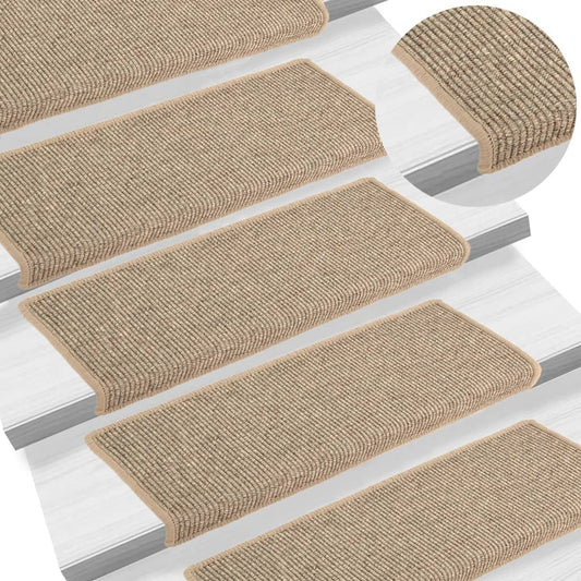 Stufenmatten 15 Stk. 65x21x4 cm Dunkelbeige Rechteckiger Rand
