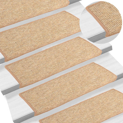 Stufenmatten 15 Stk. 65x21x4 cm Hellbraun Rechteckiger Rand