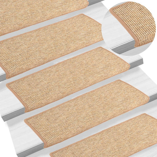 Stufenmatten 15 Stk. 65x21x4 cm Hellbraun Rechteckiger Rand