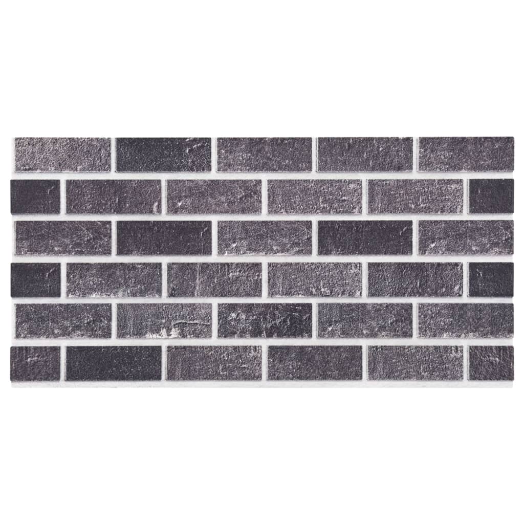 3D vægpaneler 10 stk Sort og grå murstenslook EPS