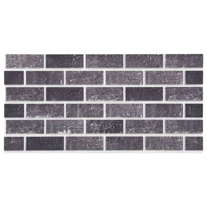 3D vægpaneler 10 stk Sort og grå murstenslook EPS