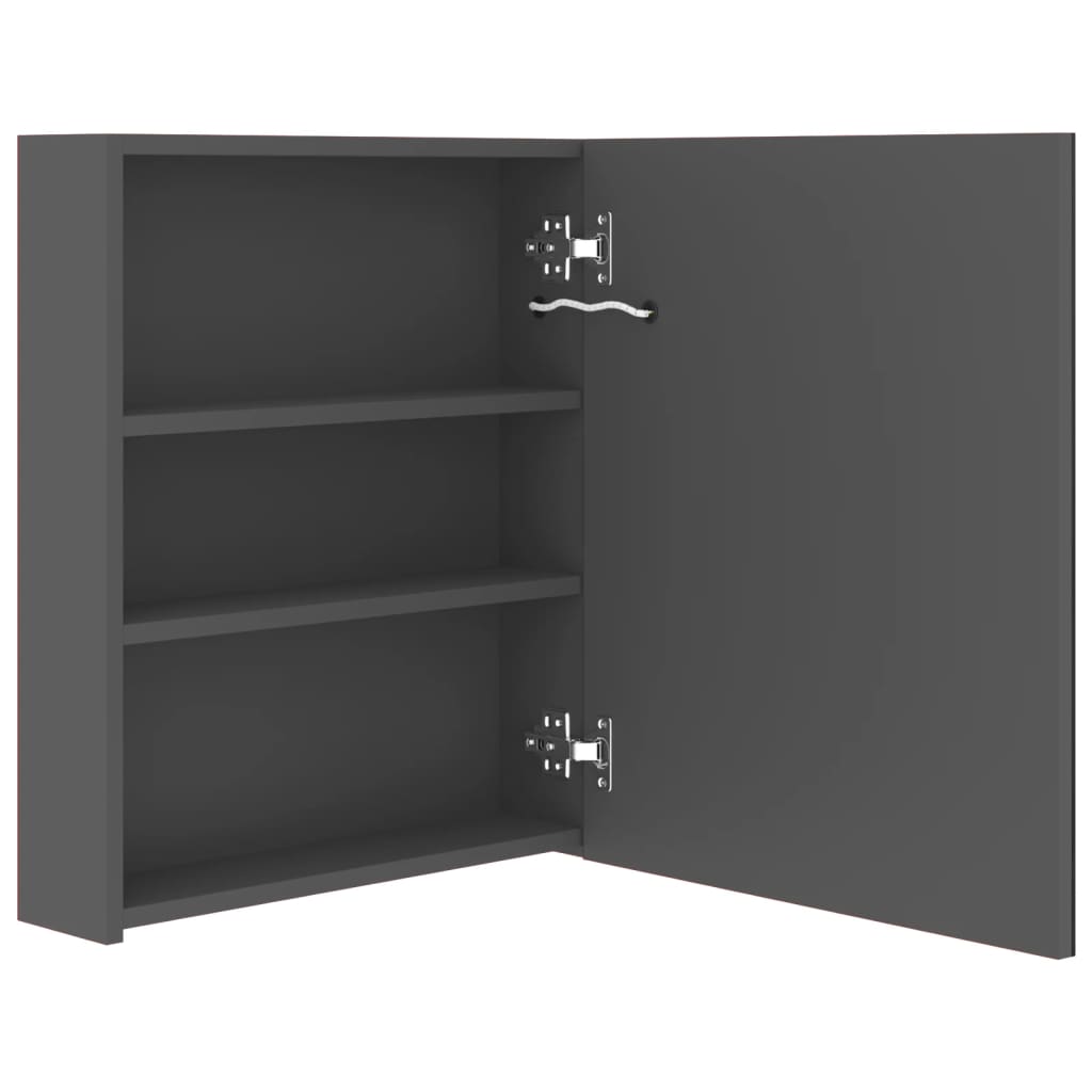 LED-Bad-Spiegelschrank Grau 50x14x60 cm