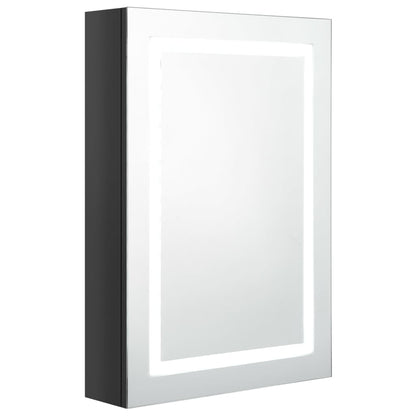 LED-Spiegelschrank fürs Bad Glänzend Schwarz 50x13x70 cm