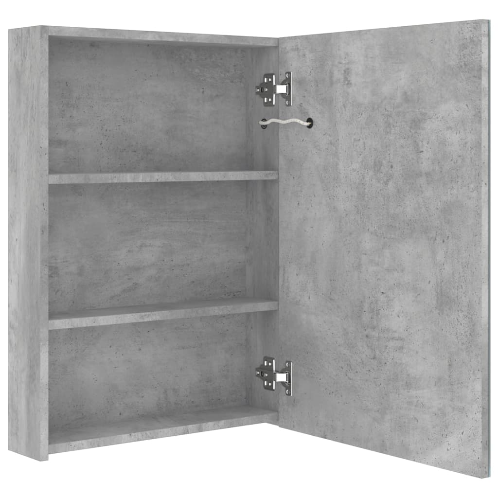 LED-Spiegelschrank fürs Bad Betongrau 50x13x70 cm